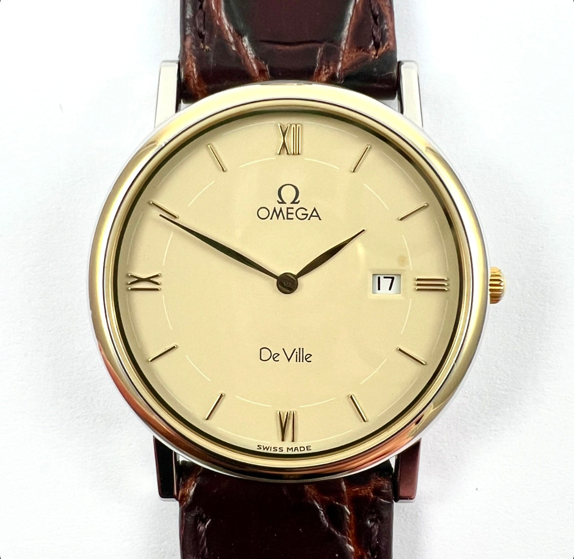 OMEGA ゴールド レザー バンド 時計 OMEGA・Ω・1990's・vintage