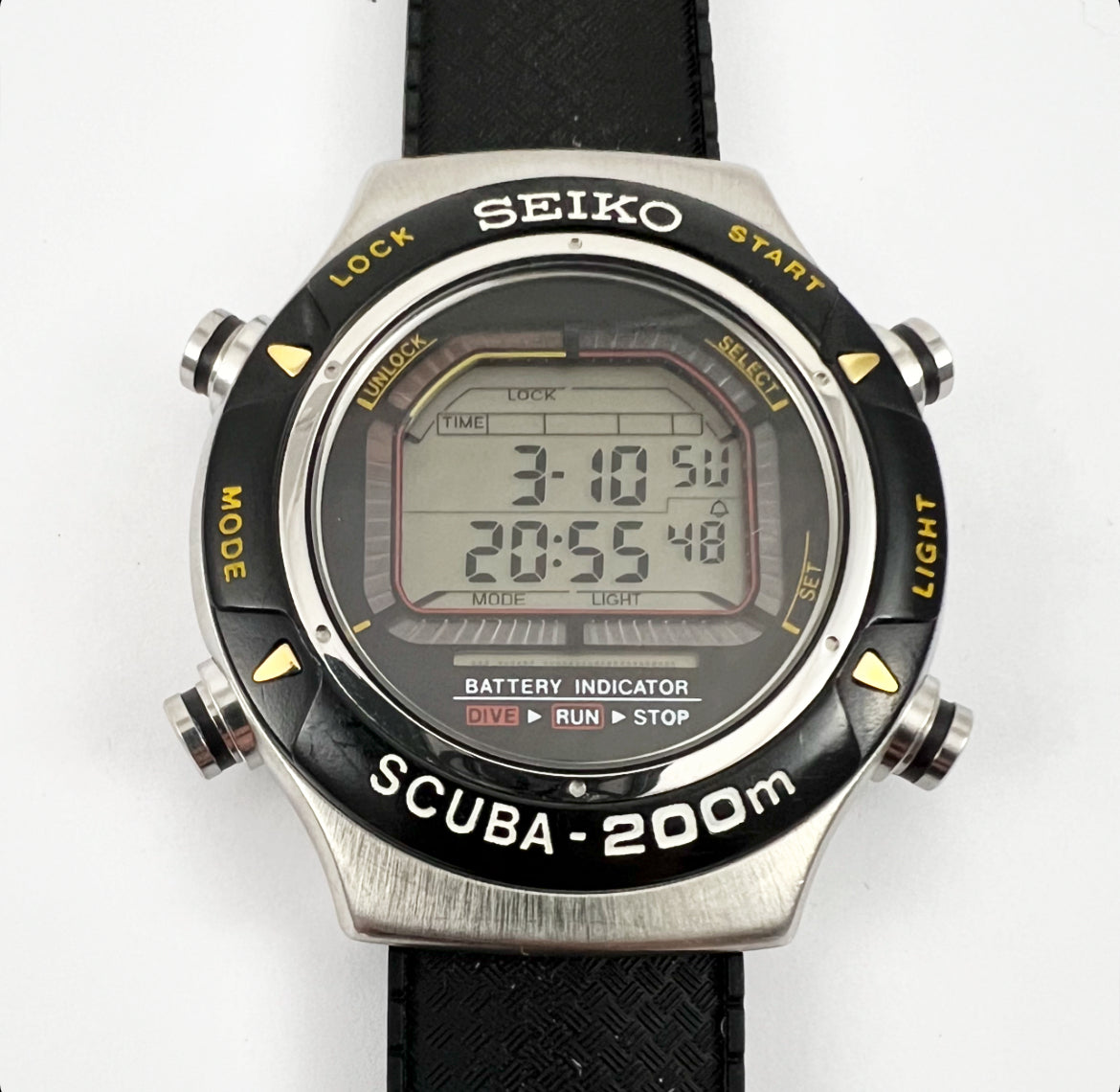 1994 Seiko Scuba Air Diver's 200M S800-0019 LCD Quartz 