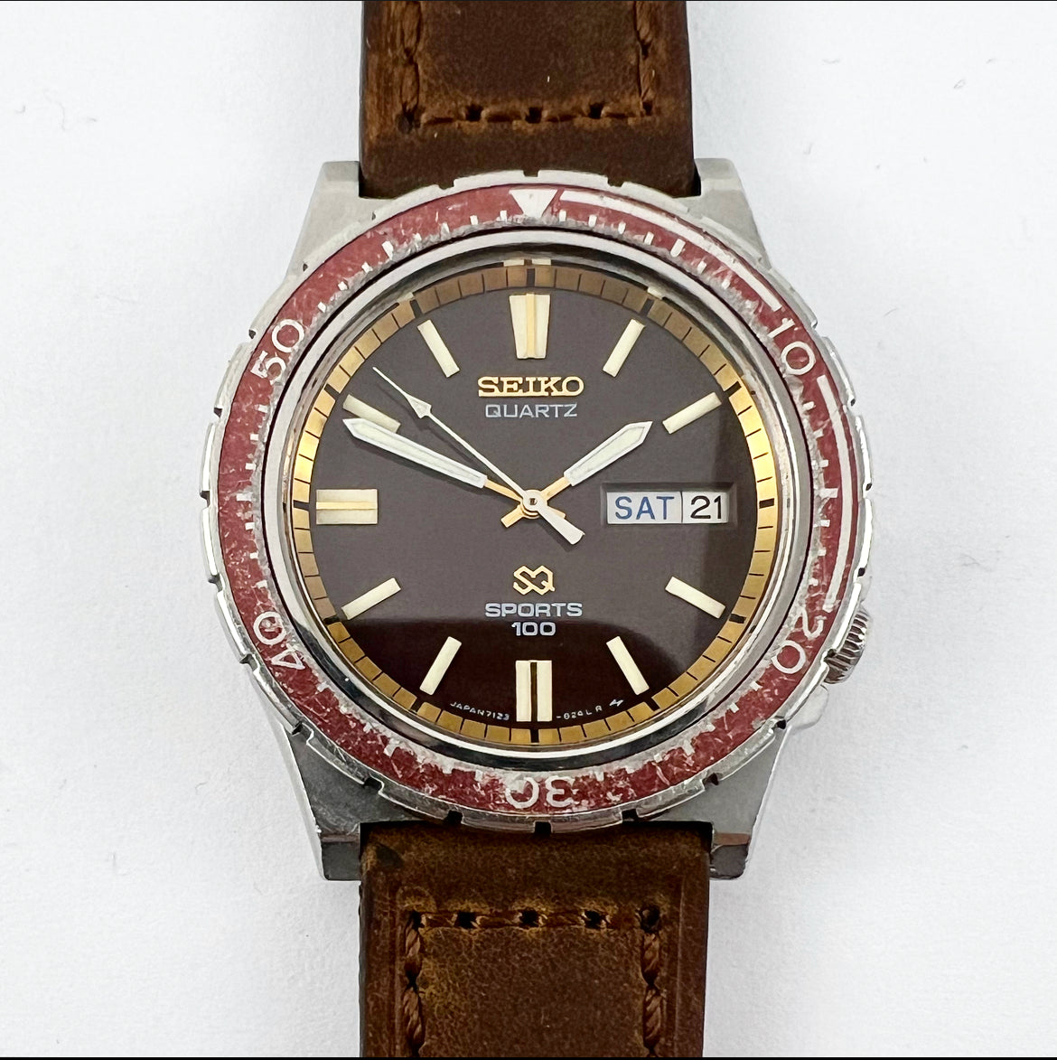 1980 Seiko Quartz SQ Sports 100 7123-823F 'Root Beer