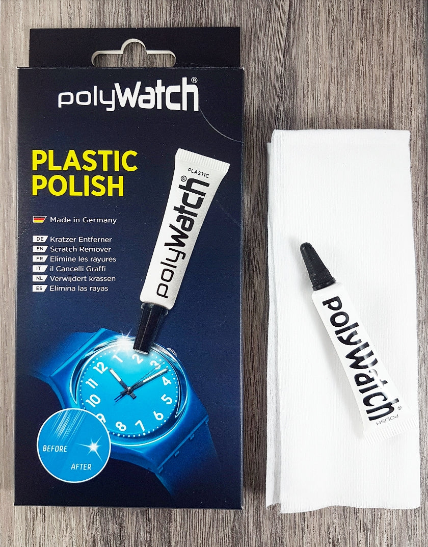 Polywatch Plastic Polish & Cloth Set - Ideal for Scratched Acrylic Crystals!