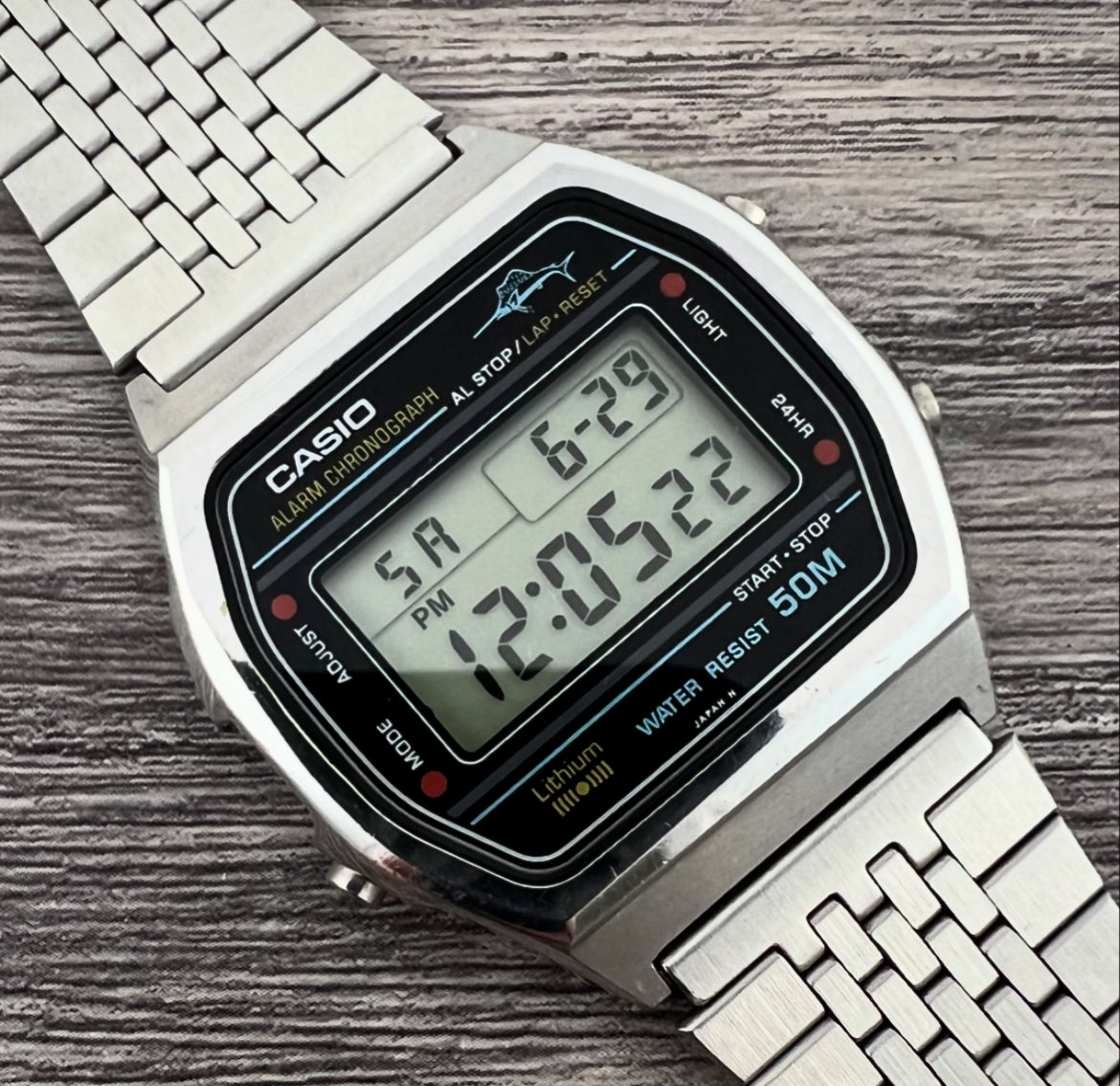 1980s Casio Marlin W 36 Quartz LCD Chronograph Mornington Watches