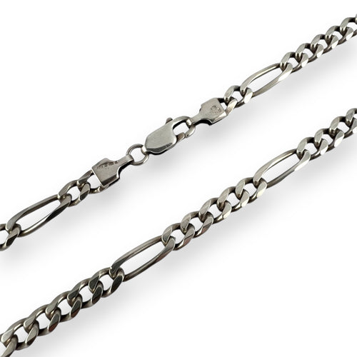 Figaro Curb Chain 4.5mm - 925 Sterling Silver - 24.5