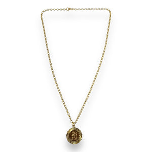 St. Christopher Pendant on Cable Chain 2.8mm - 9ct Yellow Gold - 18"