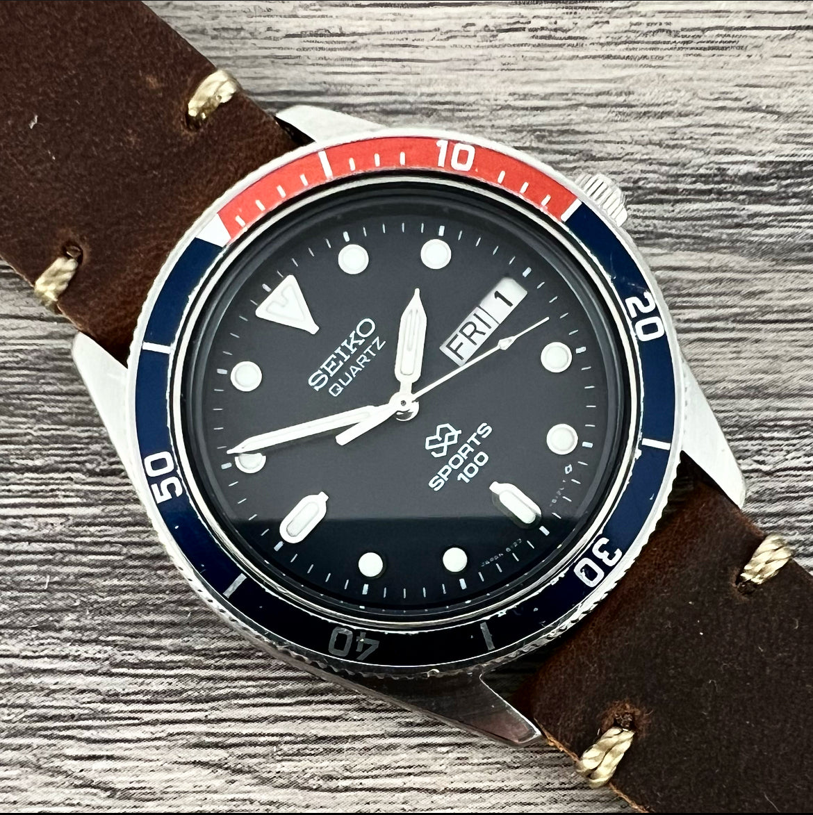 1983 Seiko SQ Sports 100 Pepsi 8123-610A Quartz – Mornington