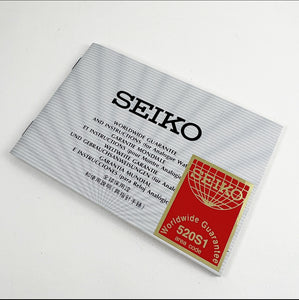 1992 Seiko Guarantee Booklet (5T52-7A10)