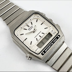 1987 Seiko Sports 100 H461-5020 Quartz Alarm Chronograph
