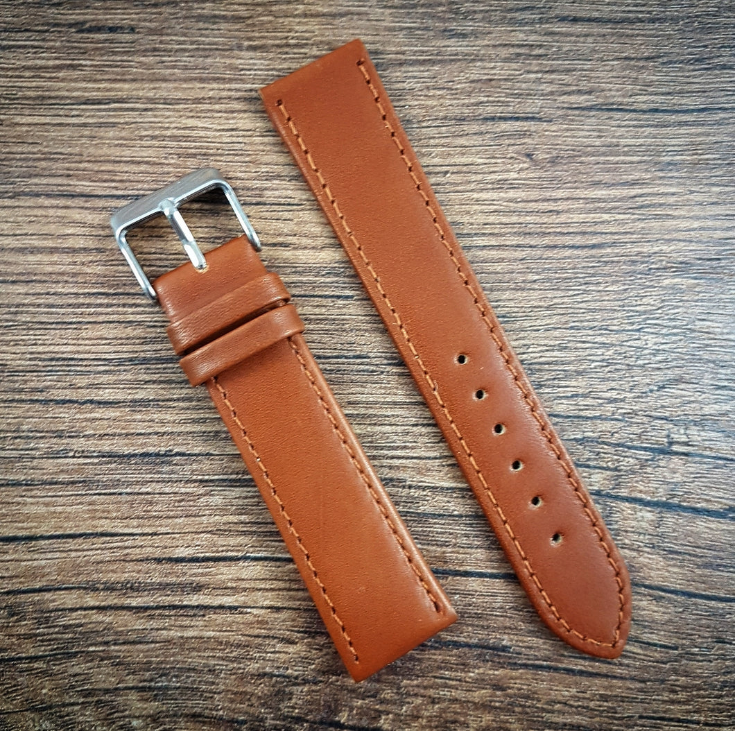 Smooth Leather Strap - Light Brown - 18mm/20mm/22mm