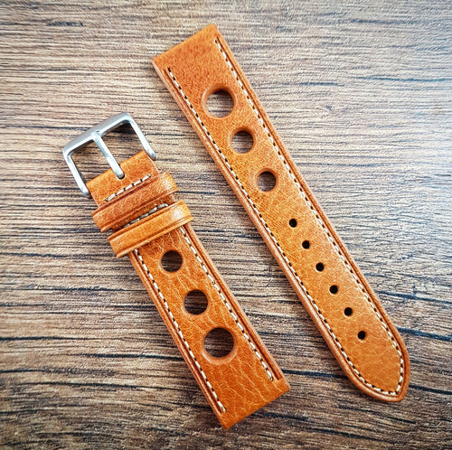 Racing Drivers Leather Strap - Light Brown - 18mm/20mm