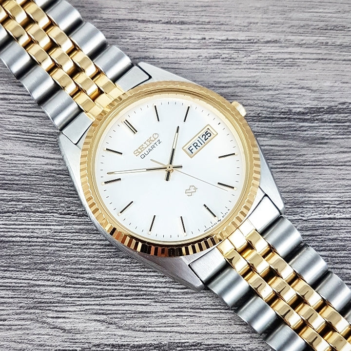 送料無料の商品 1991 Watches Mornington – Quartz 5Y23-8A60 'Datejust' SQ Seiko カラーリング・白髪染め